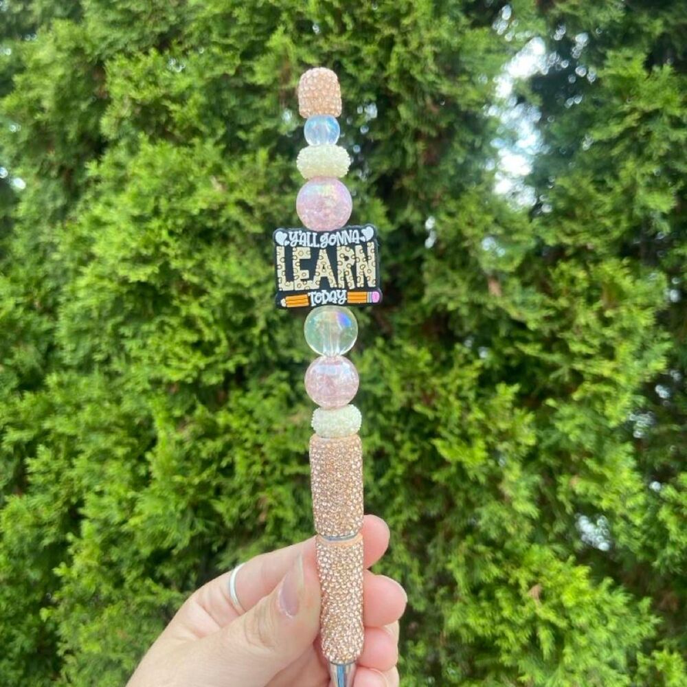 Tan Teacher Beaded Pen